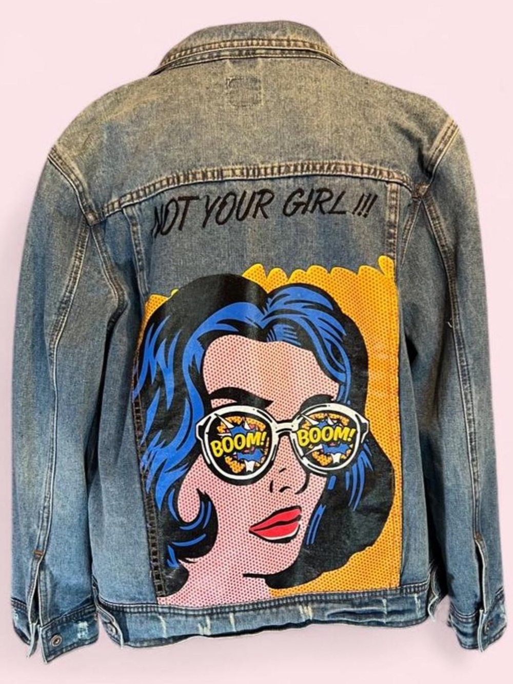 💪Pop Art “Not Your Girl” Denim Jacket by Boom Boom Jeans 💙
